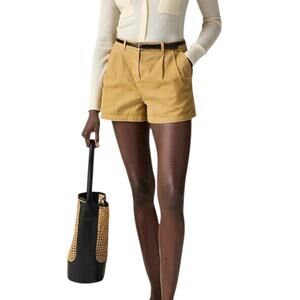 J Crew 3" Pleated Heritage Chino Shorts Honey Brown Tan Khaki Cotton Neutral 8